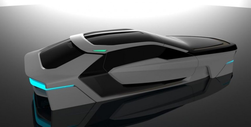 Futur\-E is a sportscar of the sea, which flies on water with propulsion from electric motors