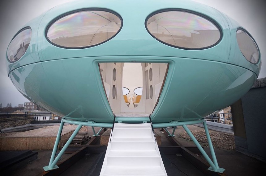 The only known Futuro home in the UK, fully restored by artist Craig Barnes