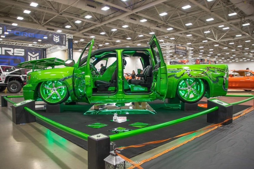 Green Envy started out as a 2008 GMC Sierra in 2016\. It was destroyed in a fire in 2021