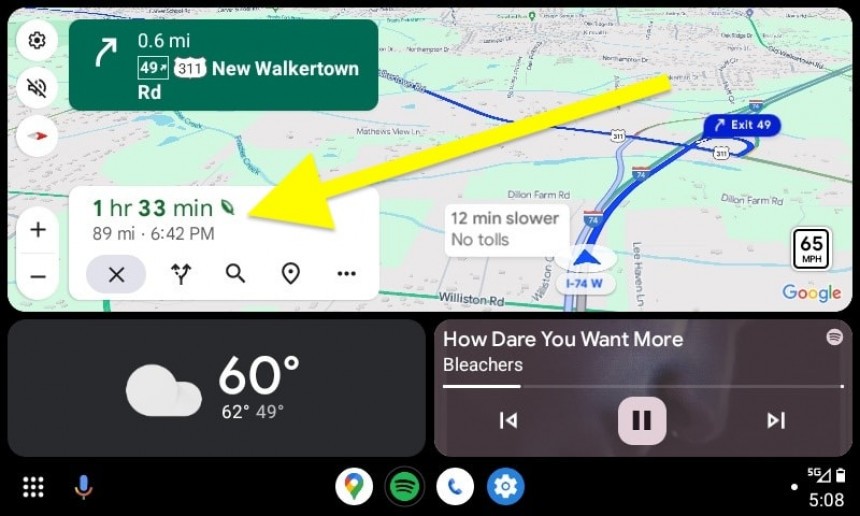 The new Google Maps ETA info