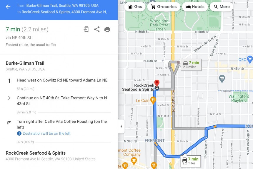 Google Maps ofrece actualmente a los usuarios la ruta más rápida a un destino