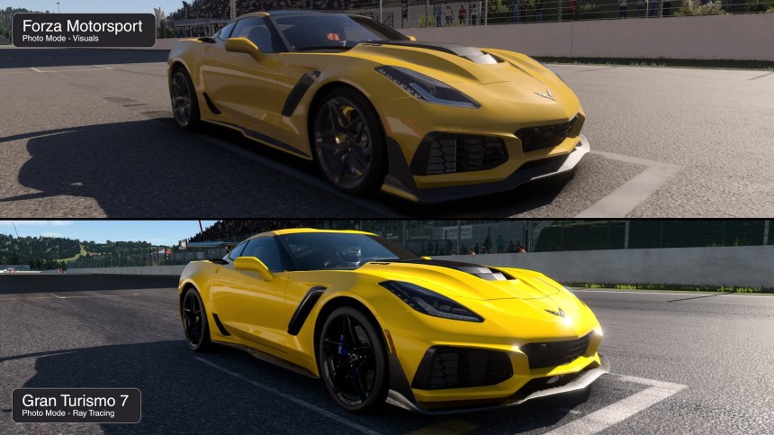 GT7 vs\. Forza Motorsport Graphical Comparison