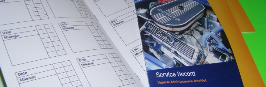 Blank service record for Ford models
