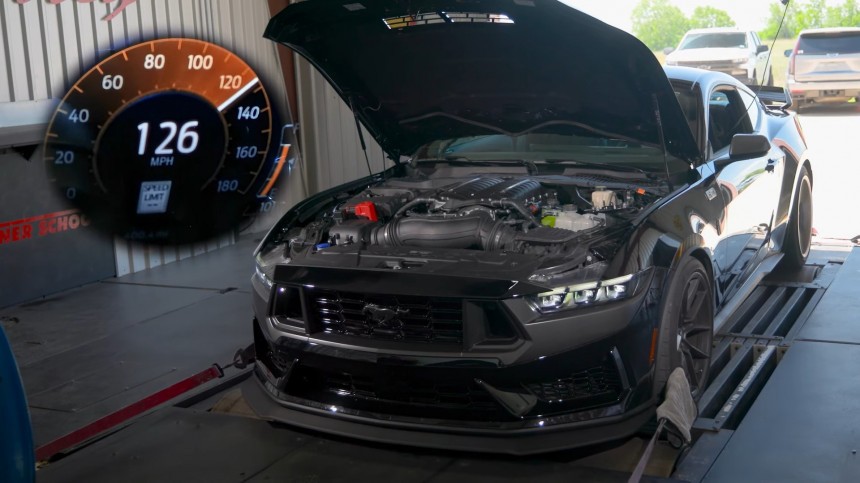 Hennessey H850 Mustang Dark Horse on the dyno