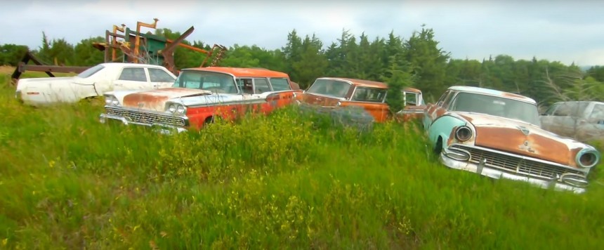cars forgotten in a field