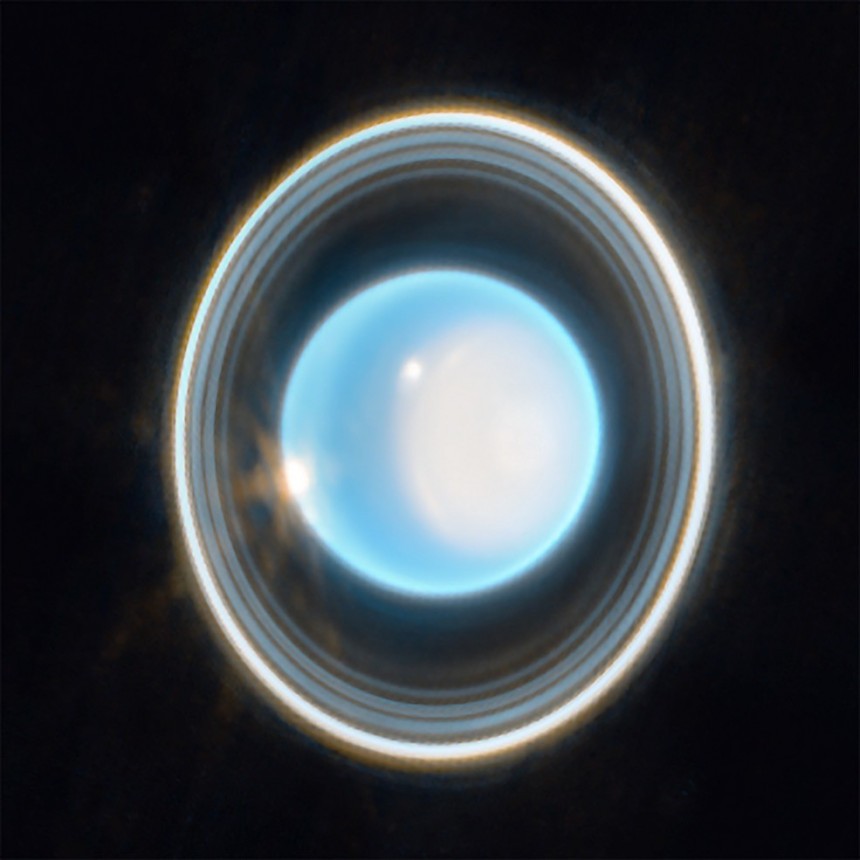 Uranus as seen by James Webb