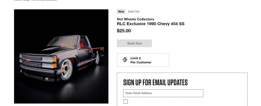 Hot Wheels RLC Exclusive Chevy 454 SS Was an Instant Hit, All Sold Out in 10 Minutes