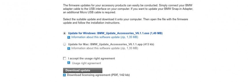 This is how the page where you download the firmware update looks