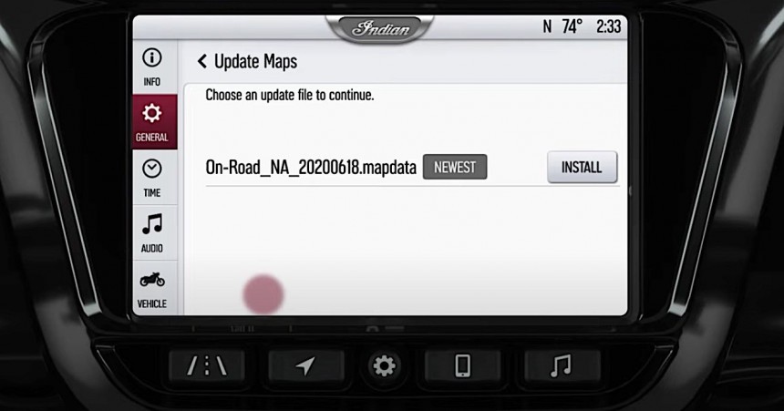 Indian shows how to update maps on Ride Command