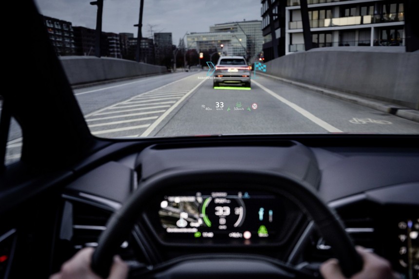 Head\-up display system as seen on an Audi Q4 e\-tron