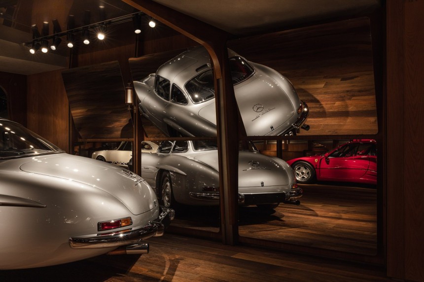 The Library custom auto gallery is both showroom and very elegant man cave