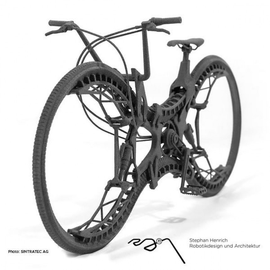 The Infinity concept bicycle is a mono\-tire with naturally\-integrated all\-wheel drive