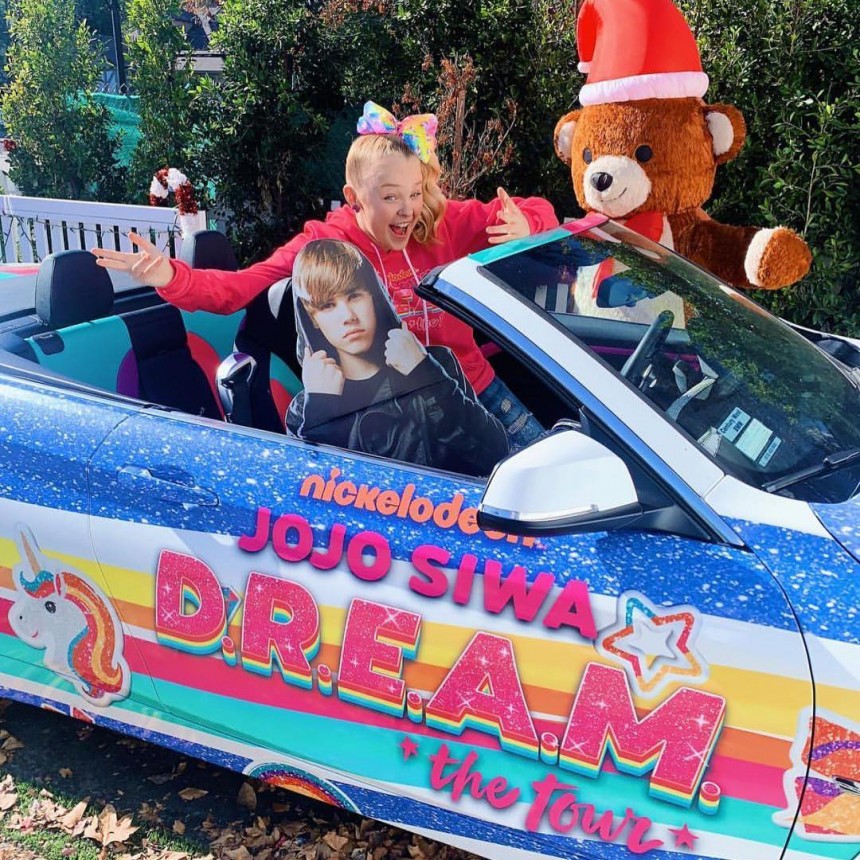 JoJo Siwa loves her cars customized with pictures of herself, lots of pastels and glitter