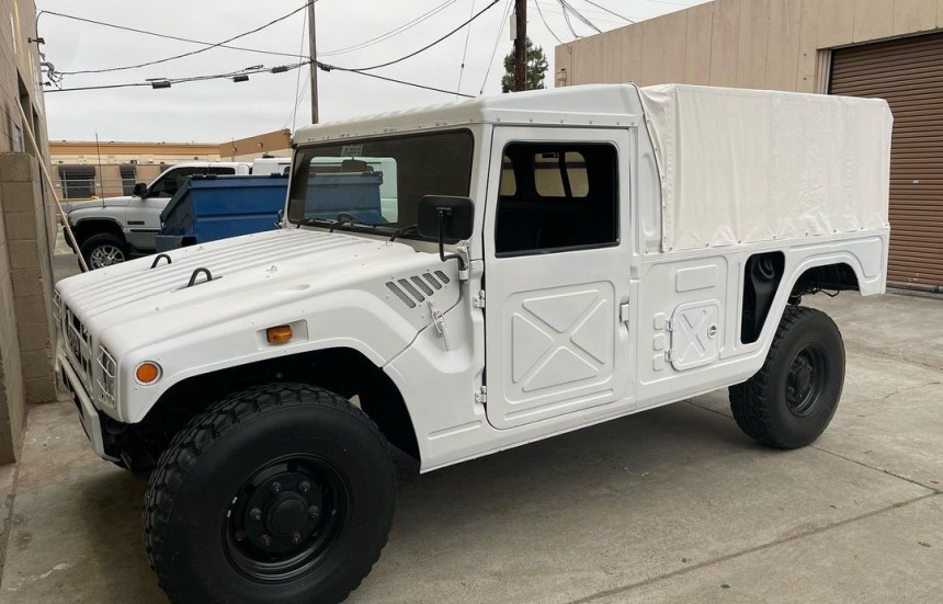 Kanye West's wife Bianca drives a custom, all\-white Toyota Mega Cruiser military vehicle