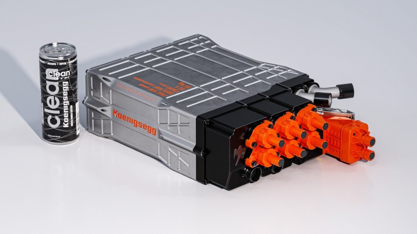 Koenigsegg reveals its new products for electrification\: the tiny David 6\-phase SIC inverter\.