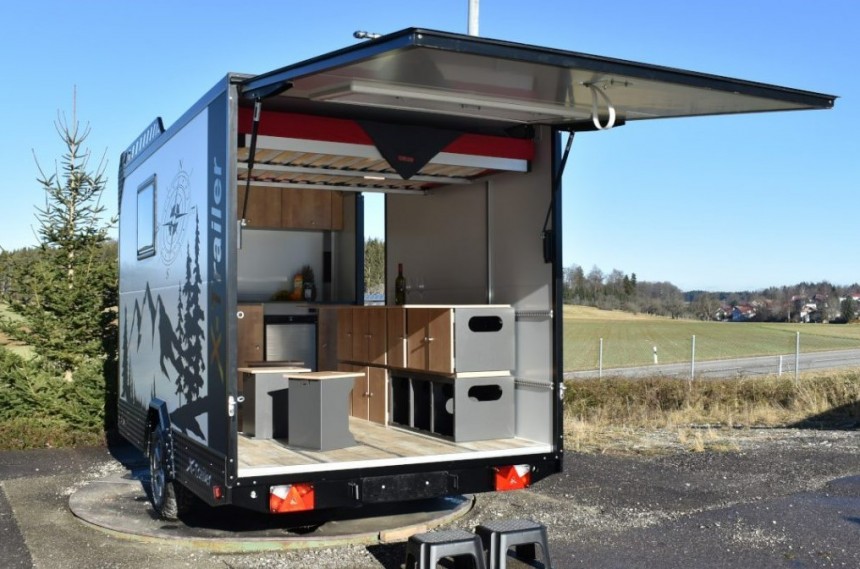 The X\-Trailer is a modular towable that can be anything from a tiny house to an RV and a cargo hauler