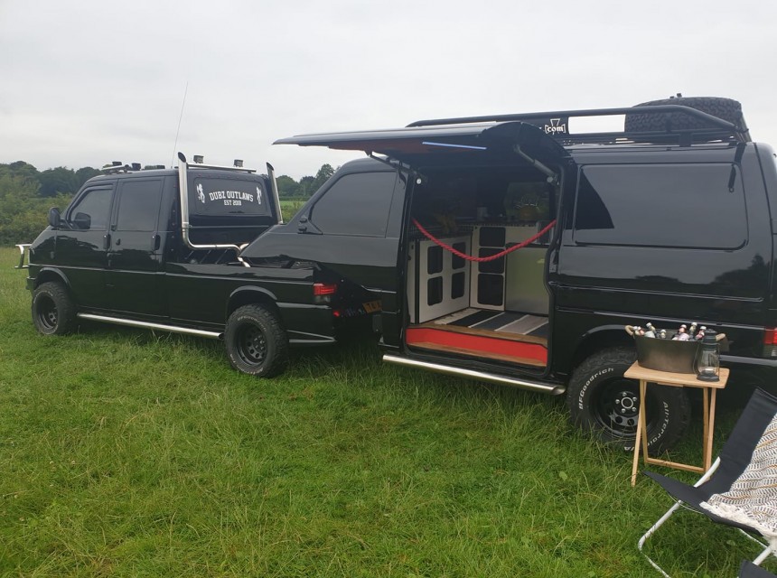 Two Volkswagen T4s came together for Luzifer, the unique family RV