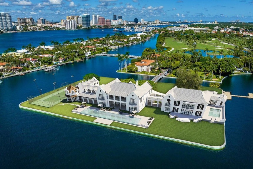 Tarpon Island is the only private island in Palm Beach, now for sale for \$218 million
