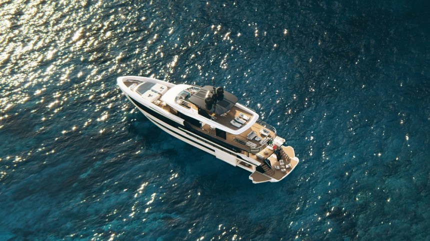 Mangusta Oceano 39 is an ocean\-going glass villa with 2 infinity pools and very elegant interiors