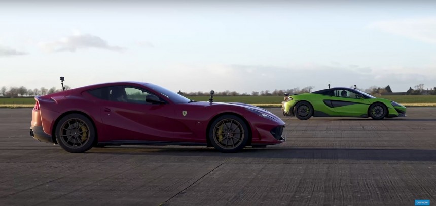 McLaren 600LT Steps up to Ferrari 812 Superfast, Can a Twin\-Turbo V8 Win Against a NA V12\?