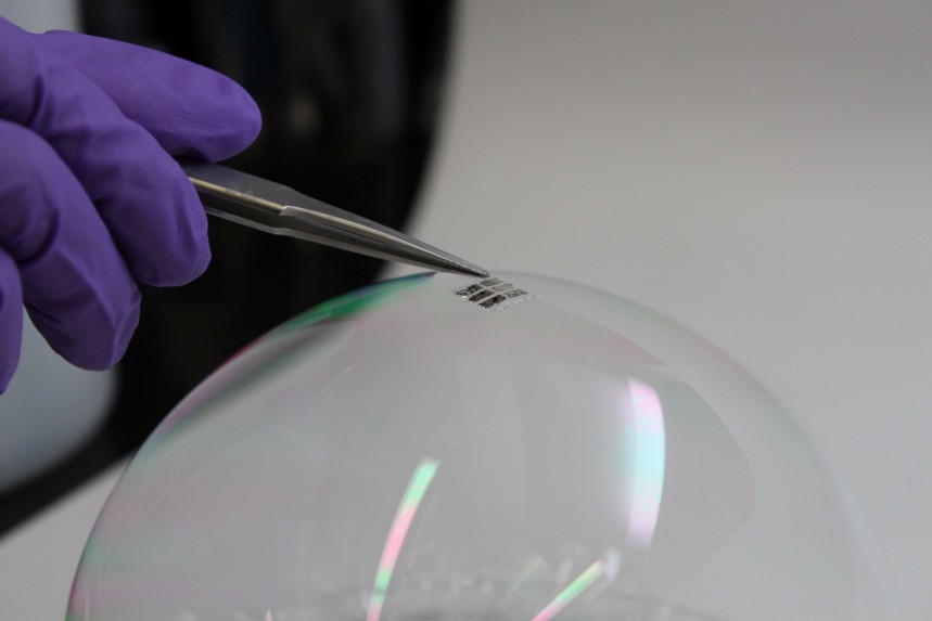 Solar Cell on Soap Bubble