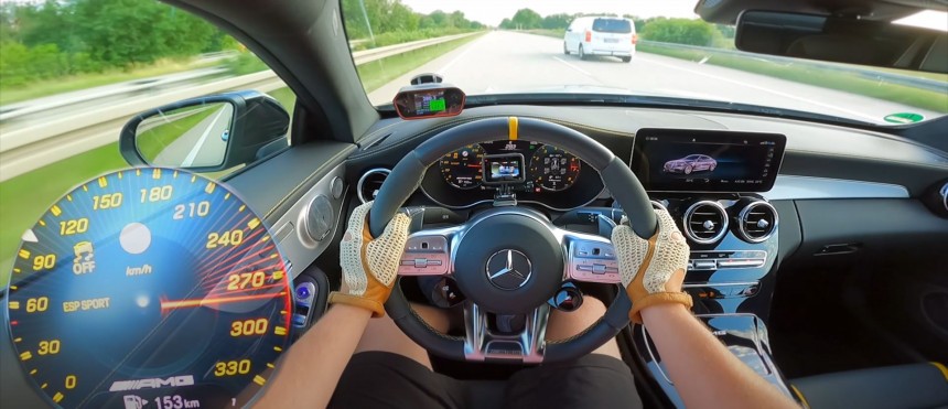 New Mercedes\-AMG C63 S Coupé Does an Autobahn Top Speed Run, Doesn't Hit 200 Mph