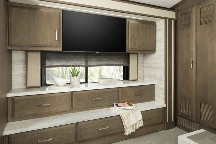 2022 New Aire Luxury Motor Coach Bedroom Storage