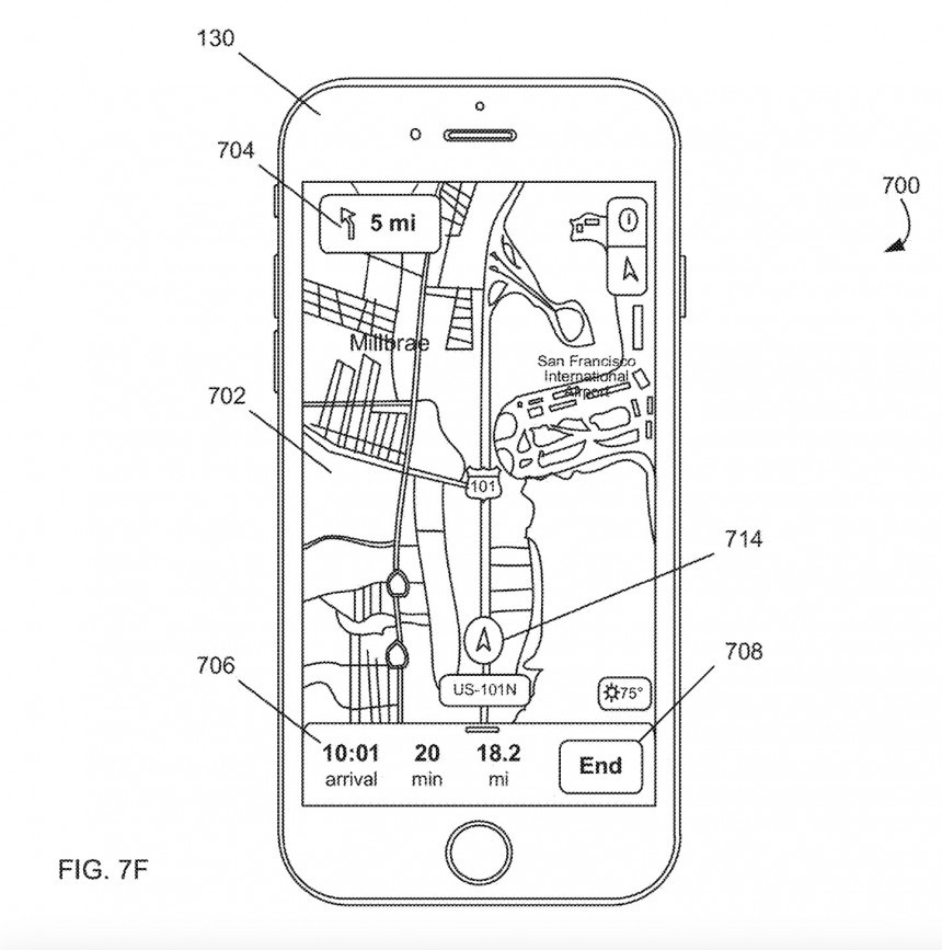 Apple Maps patent drawing