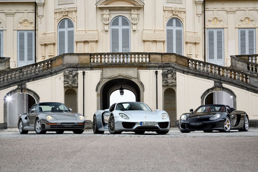 Porsche 959, 918 Spyder and Carrera GT