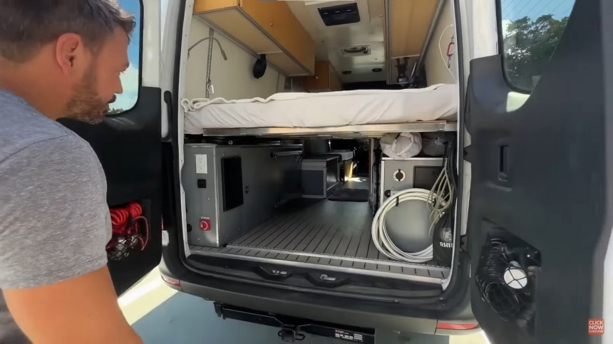 Sprinter Camper Van Comes With Off\-Road Upgrades and an Indoor, Exposed Shower