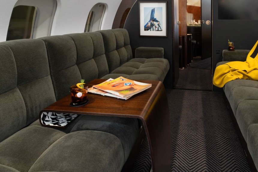 Big Bunny, the new custom Bombardier Global Express BD\-700 that will welcome celebrities to the flying Playboy experience