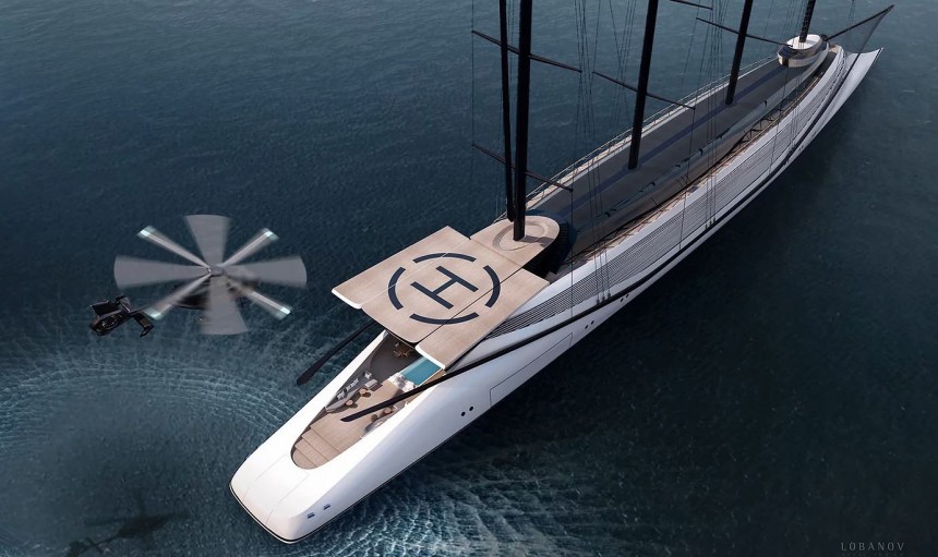 Phoenicia is a sailing yacht concept inspired by Greek triremes