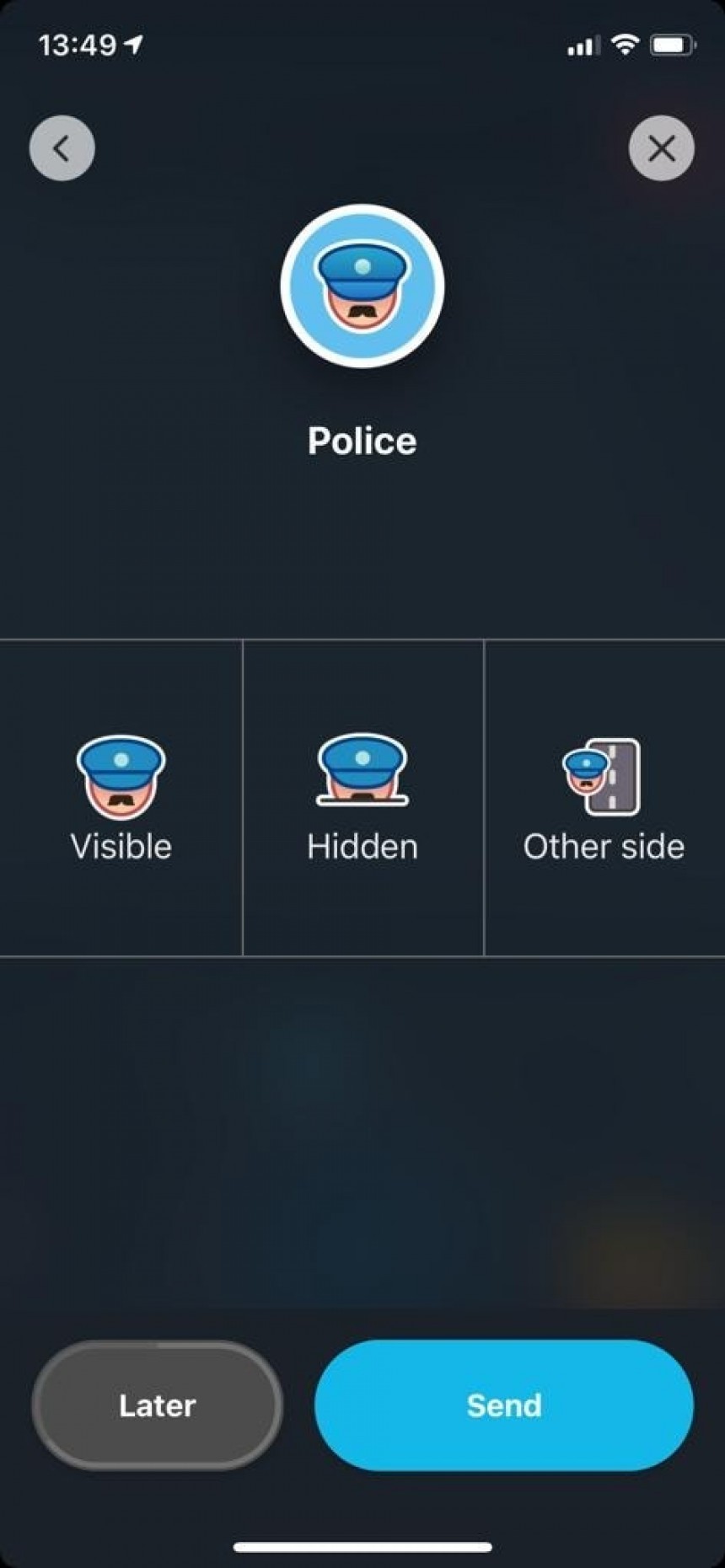 Informes policiales de Waze