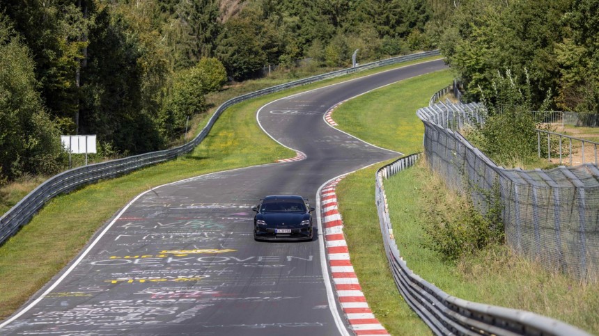 Pre\-series facelifted Porsche Taycan is the fastest four\-door EV at the Nurburgring