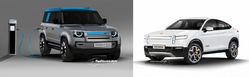 Rivian R2S, Defender EV, Range Rover EV, Wagoneer EV renderings by TopElectricSUV\.com