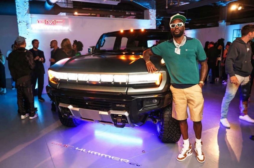 Meek Mill at the launch of the 2024 GMC HUMMER EV3X Omega Edition