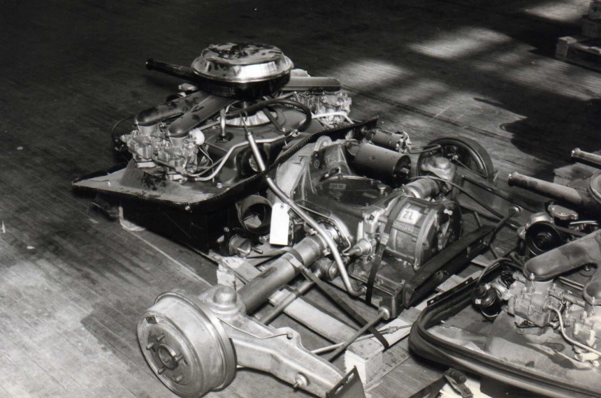 1966 Corvair\-powered Ultra Van during assembly
