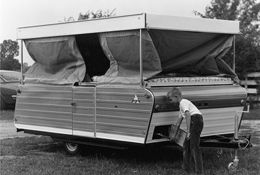 The Jayco Jaybird Convertible Camper offered sleeping for 6\-8 people once at camp