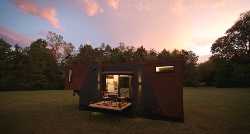 The Home That Runs on Dunkin' is a very chic tiny house running on biofuel from coffee grounds