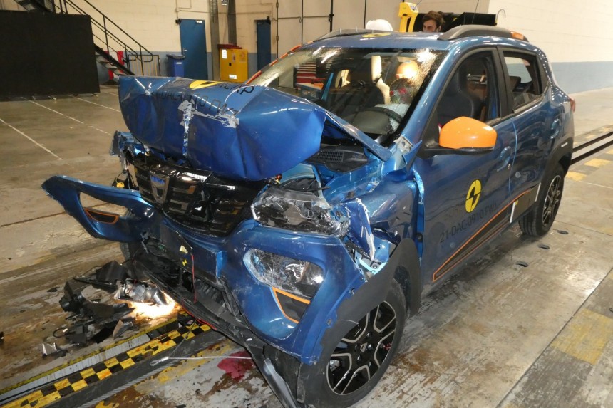 Dacia Spring during 2021 EuroNCAP test \(1 star overall result\)