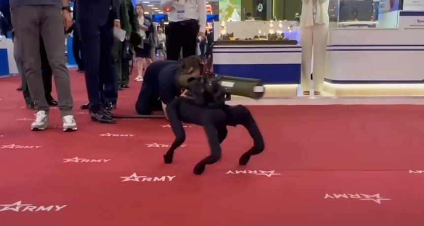 M\-81 is said to be Russia's newest weapon, a robodog with an RPG launcher strapped to its back