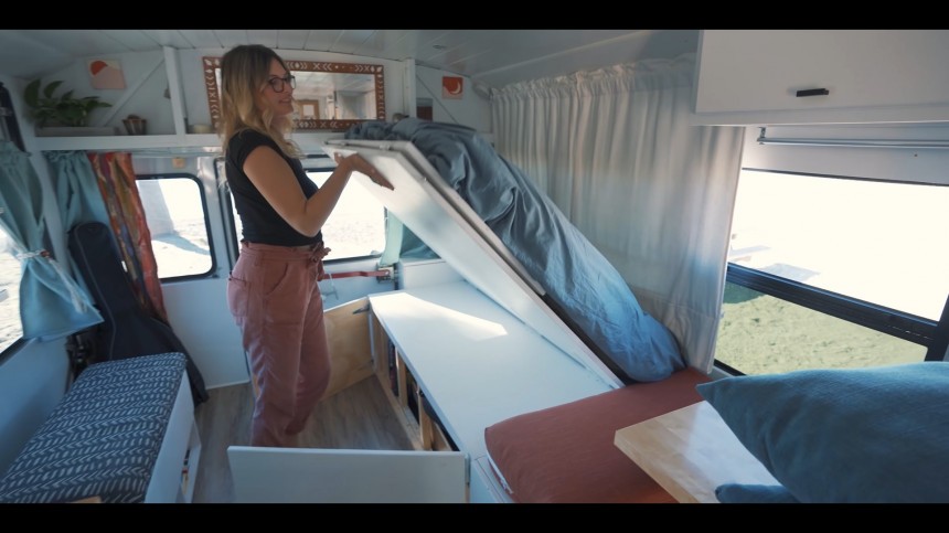 School Bus Turned Tiny Home Boasts an Open Concept Interior With a Space-Efficient Design