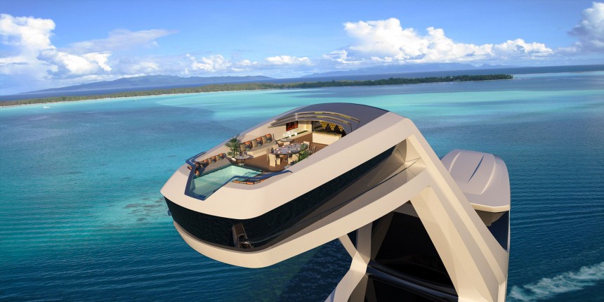Shaddai concept has owner's cabin at 38 meters above the waterline