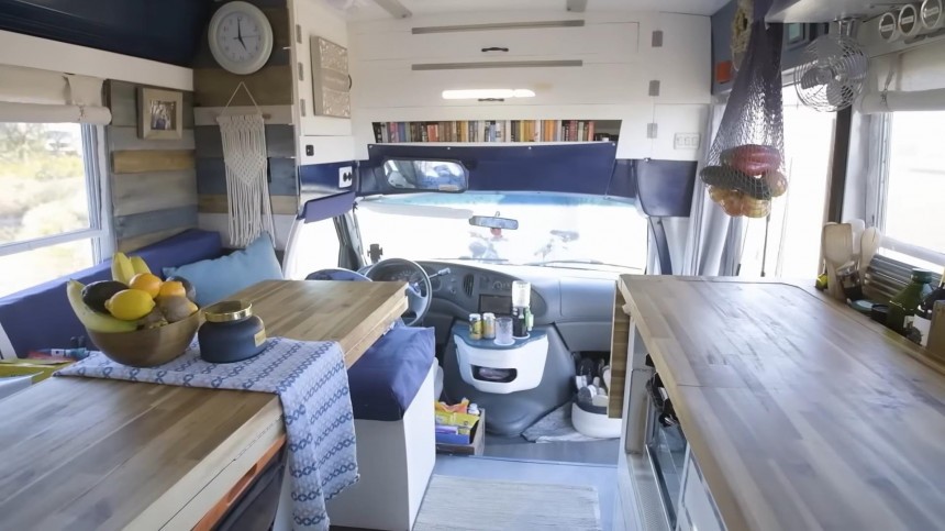 Shuttle Bus Was Creatively Converted Into a Unique Tiny Home With a Recirculating Shower