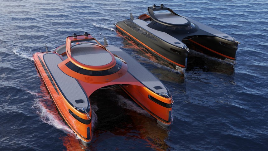 Pagurus or Crabmaran is an amphibious catamaran concept that aims to redefine functionality at sea