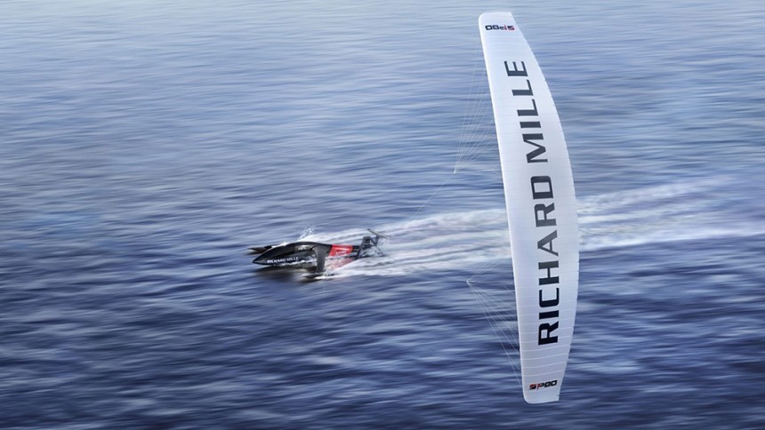 SP80 is part F1 car, part spaceship, part boat, and will go for the world speed record for a sailing boat