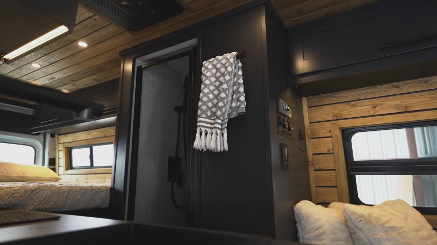 Sprinter Van Is a Dark, Modern Tiny Home Meant To Take You Anywhere in Style and Comfort