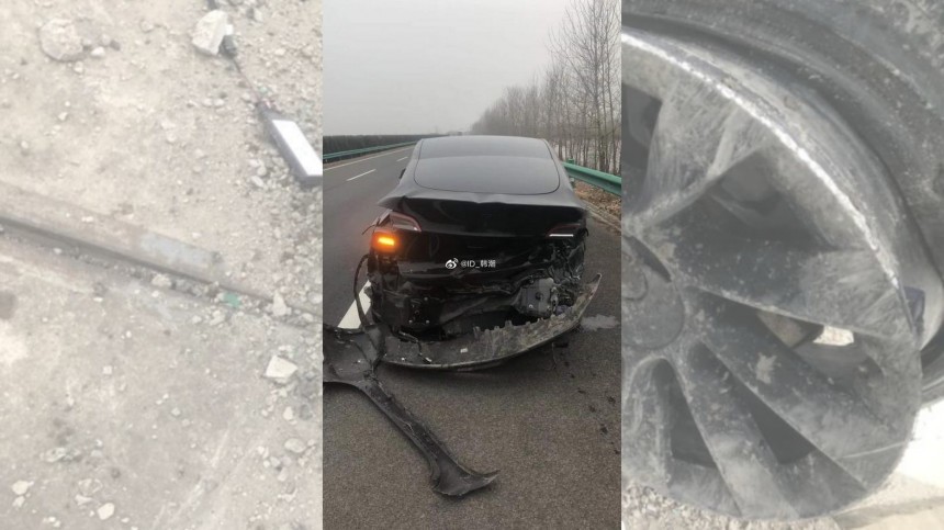 Tesla Model Y allegedly loses its rear right wheel and crashes in China