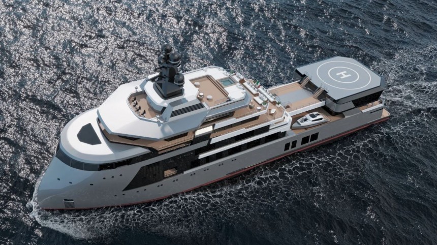 Lontano is a superyacht explorer concept that upgrades the Ulstein X\-BOW commercial shipping hull