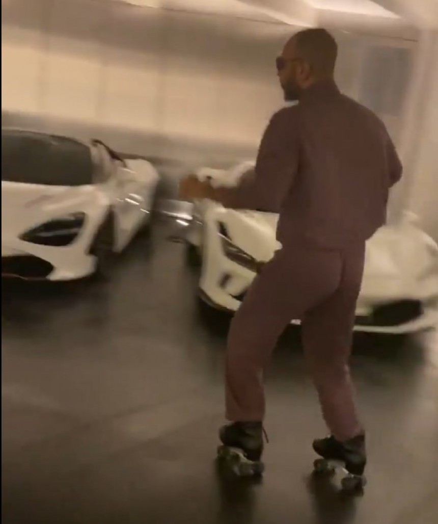 Swizz Beatz Skating Around His Car Collection